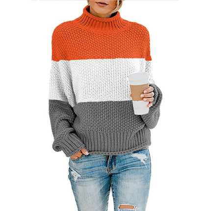 Women's Winter Fall Solid Turtleneck High Neck Long Sleeve Sweaters Pullover Tops