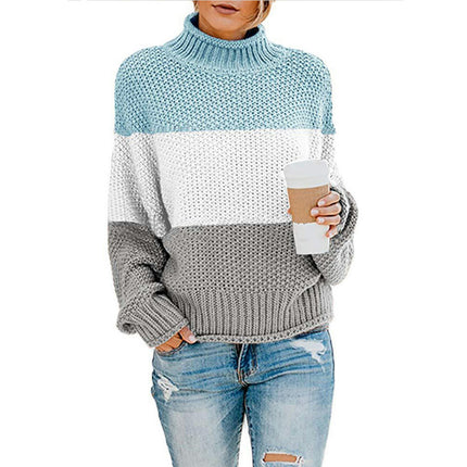 Women's Winter Fall Solid Turtleneck High Neck Long Sleeve Sweaters Pullover Tops