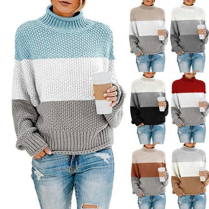 Women's Winter Fall Solid Turtleneck High Neck Long Sleeve Sweaters Pullover Tops