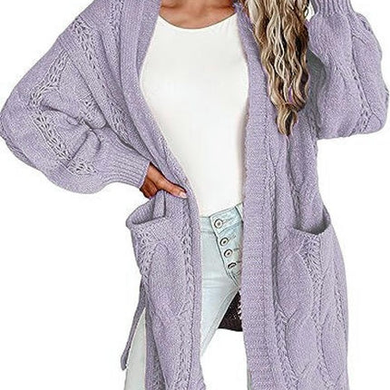 Women's Cardigan Open Front Sweater Casual Long Sleeve Knit Tops