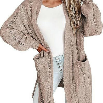 Women's Cardigan Open Front Sweater Casual Long Sleeve Knit Tops