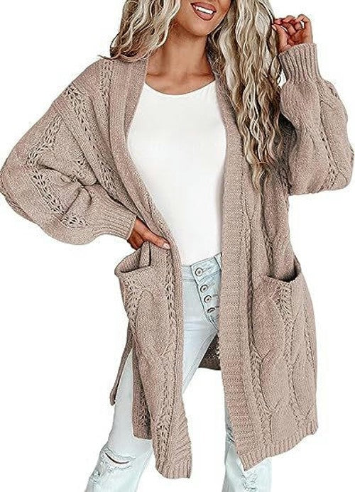 Women's Cardigan Open Front Sweater Casual Long Sleeve Knit Tops