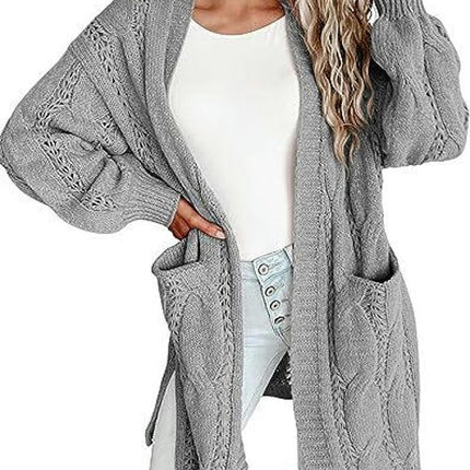 Women's Cardigan Open Front Sweater Casual Long Sleeve Knit Tops