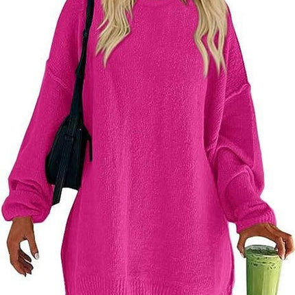 Women's Oversized Sweaters Long Sleeve Ribbed Knit Casual Loose Pullover Tunic Tops