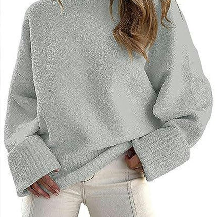 Women Long Sleeve Fall Sweaters Soft Ribbed Knitted Pullover Loose Fit Jumper