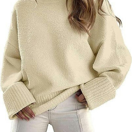 Women Long Sleeve Fall Sweaters Soft Ribbed Knitted Pullover Loose Fit Jumper