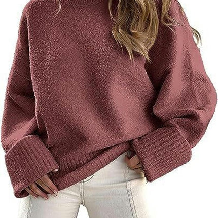 Women Long Sleeve Fall Sweaters Soft Ribbed Knitted Pullover Loose Fit Jumper