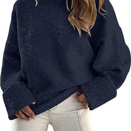 Women Long Sleeve Fall Sweaters Soft Ribbed Knitted Pullover Loose Fit Jumper