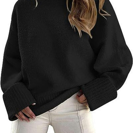 Women Long Sleeve Fall Sweaters Soft Ribbed Knitted Pullover Loose Fit Jumper