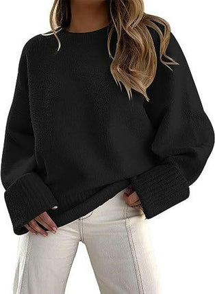 Women Long Sleeve Fall Sweaters Soft Ribbed Knitted Pullover Loose Fit Jumper