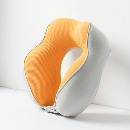 Travel Pillow Airplane Memory Foam Neck Pillow Washable Knit Fabric Ergonomic Neck Support Pillow