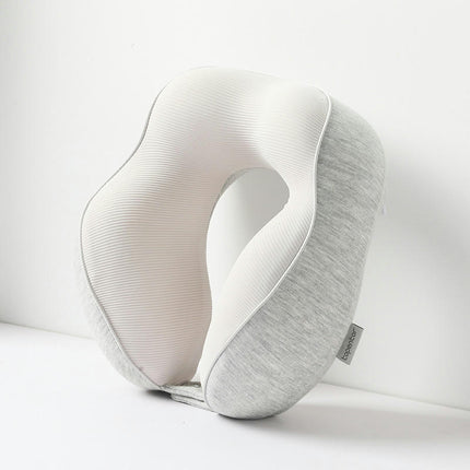 Travel Pillow Airplane Memory Foam Neck Pillow Washable Knit Fabric Ergonomic Neck Support Pillow