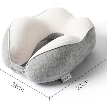 Travel Pillow Airplane Memory Foam Neck Pillow Washable Knit Fabric Ergonomic Neck Support Pillow