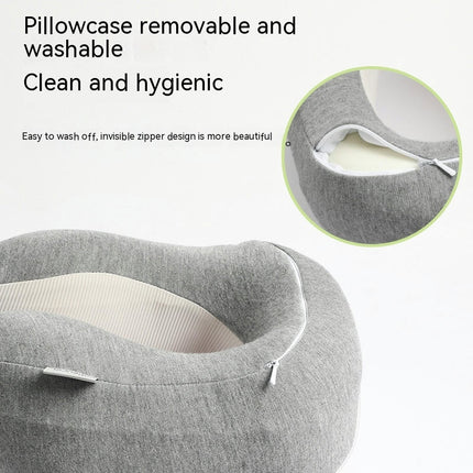 Travel Pillow Airplane Memory Foam Neck Pillow Washable Knit Fabric Ergonomic Neck Support Pillow