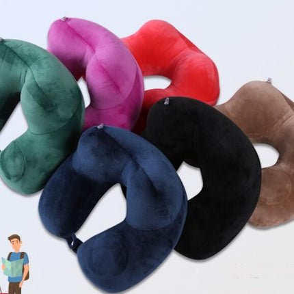 Travel Pillow, Inflatable U-Shape Neck Pillow for Sleep Rest Airplane Car Office and Outdoor Use