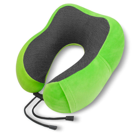 Travel Pillow, Memory Foam Neck Pillow with Side Storage Pocket and Head Support Soft Pillow