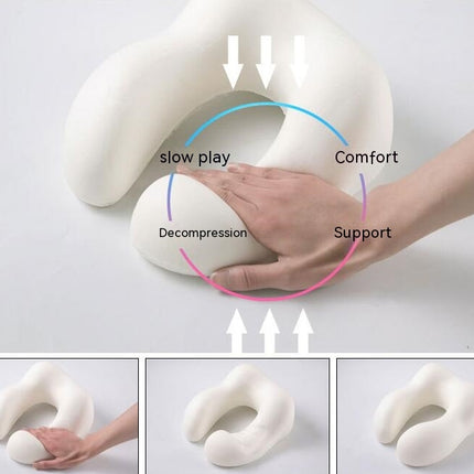 U-Shaped Pillow - Memory Foam Travel Neck Pillow for Airplane/Car/Office and Home Resting