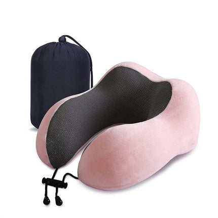 Premium Memory Foam Travel Neck Pillow - Ergonomically Designed Airplane Travel Pillow