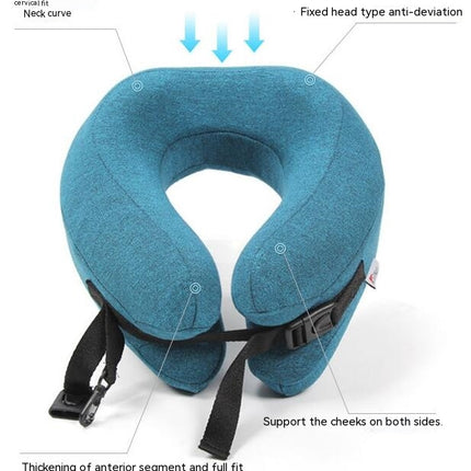 U-Shaped Pillow Memory Foam Neck Pillow, Adjustable Comfort Breathable Airplane Travel Pillow