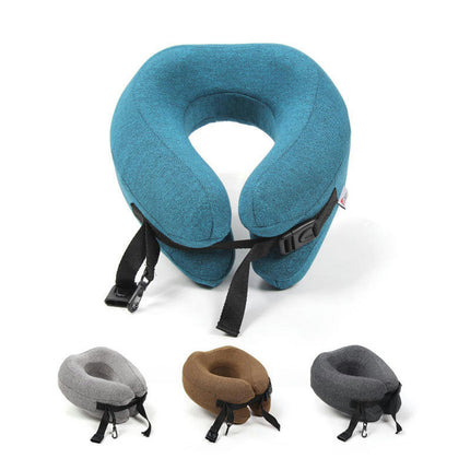 U-Shaped Pillow Memory Foam Neck Pillow, Adjustable Comfort Breathable Airplane Travel Pillow