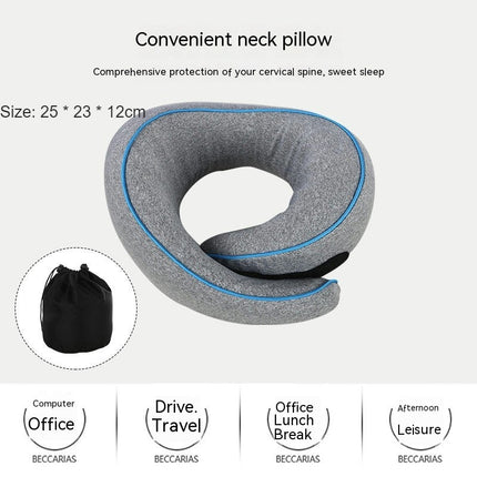 Travel Pillow, Neck Pillow for Airplanes and Automobiles Adjustable Range for Enhanced Front Support