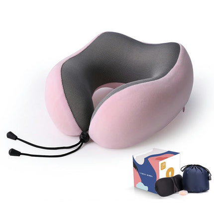 Neck Pillow for Travel, 100% Pure Memory Foam Soft Pillow for Airplane Sleeping U Shaped Pillow