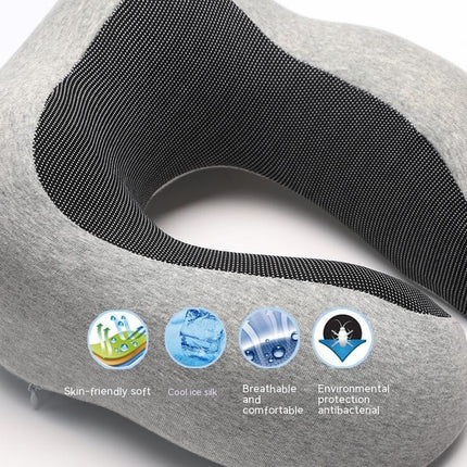 Travel Pillow, 100% Memory Foam Neck Pillow with Comfortable Breathable Cover