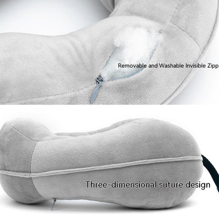 Travel Pillow - PP Cotton Airplane Pillow - Neck Support Travel Pillow with Adjustable Cord Lock