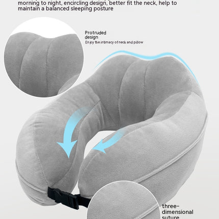 Travel Pillow - PP Cotton Airplane Pillow - Neck Support Travel Pillow with Adjustable Cord Lock