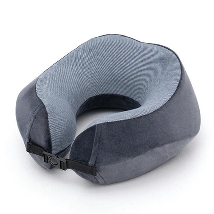 Neck Travel Pillow - Memory Foam Airplane Pillow - Neck Support Travel Pillow with Adjustable Cord Lock