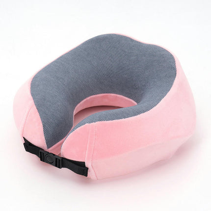 Neck Travel Pillow - Memory Foam Airplane Pillow - Neck Support Travel Pillow with Adjustable Cord Lock