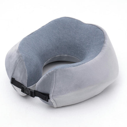 Neck Travel Pillow - Memory Foam Airplane Pillow - Neck Support Travel Pillow with Adjustable Cord Lock