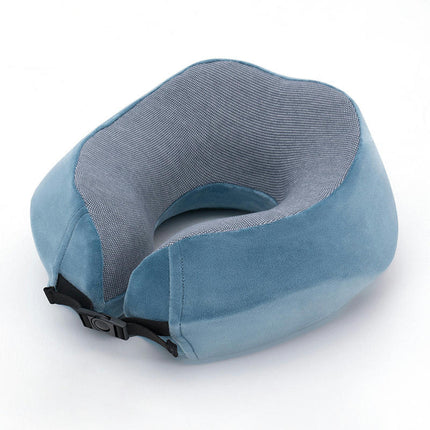 Neck Travel Pillow - Memory Foam Airplane Pillow - Neck Support Travel Pillow with Adjustable Cord Lock