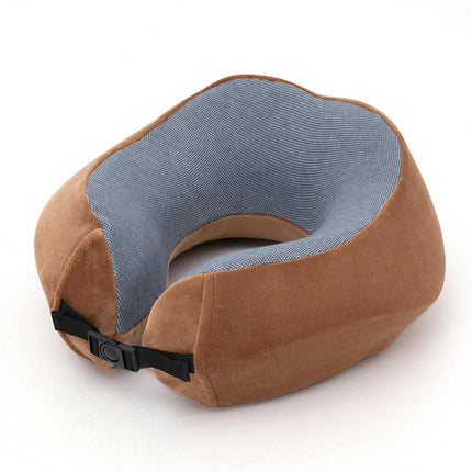 Neck Travel Pillow - Memory Foam Airplane Pillow - Neck Support Travel Pillow with Adjustable Cord Lock