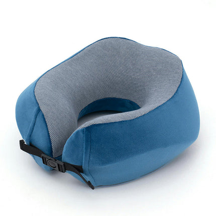 Neck Travel Pillow - Memory Foam Airplane Pillow - Neck Support Travel Pillow with Adjustable Cord Lock