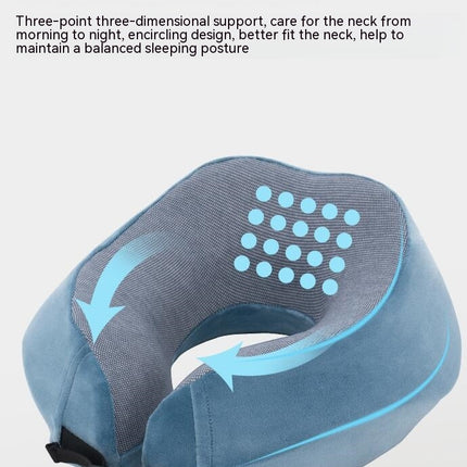 Neck Travel Pillow - Memory Foam Airplane Pillow - Neck Support Travel Pillow with Adjustable Cord Lock