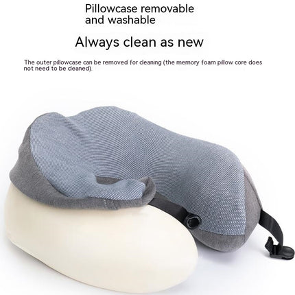 Travel Pillow, Memory Foam Neck Pillow for Chin and Neck Support, Suitable for Travel Car Airplane Pillow