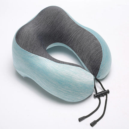 Memory Foam Travel Pillow with Removable and Washable Pillowcase - Essentials for Airplane Travel