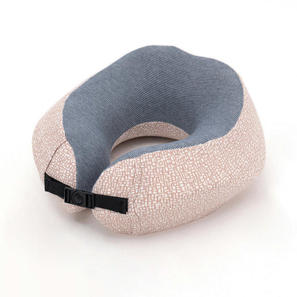 Memory Foam Travel Pillow with Safe Neck Support, Removable Washable Pillowcase