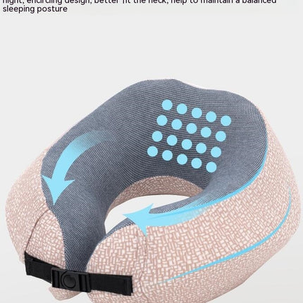 Memory Foam Travel Pillow with Safe Neck Support, Removable Washable Pillowcase