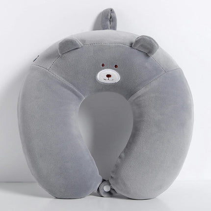 Cartoon Neck Pillow for Travel - Soft and Supportive Animal Head Airplane Travel Pillow