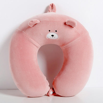 Cartoon Neck Pillow for Travel - Soft and Supportive Animal Head Airplane Travel Pillow