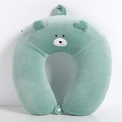 Cartoon Neck Pillow for Travel - Soft and Supportive Animal Head Airplane Travel Pillow