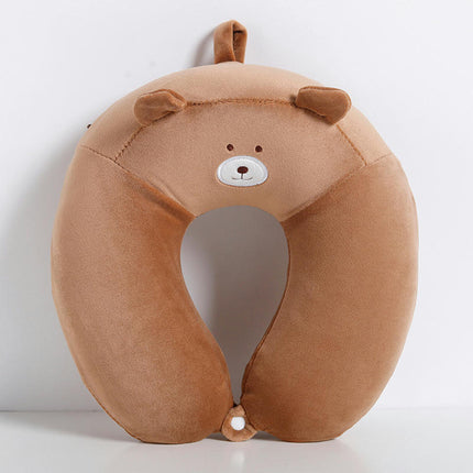 Cartoon Neck Pillow for Travel - Soft and Supportive Animal Head Airplane Travel Pillow