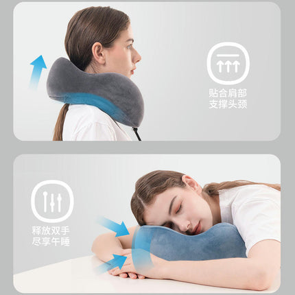 Travel Pillow - Memory Foam Neck Pillow, Ergonomic and Washable Nap Pillow