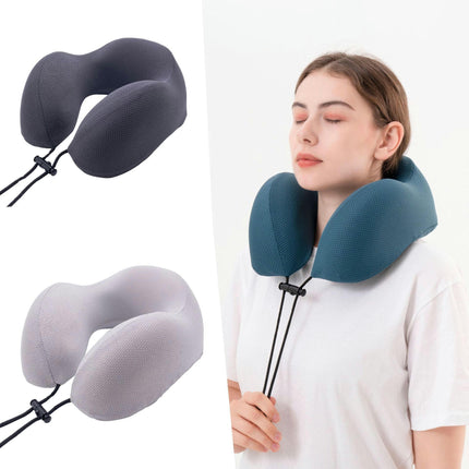 Travel Neck Pillows Adjustable U-Shaped Memory Foam Airplane Pillows Support Headrest and Neck