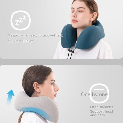 Travel Neck Pillows Adjustable U-Shaped Memory Foam Airplane Pillows Support Headrest and Neck