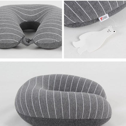 U-Shape Travel Pillow - Foam Particle Neck Support Pillow - For Camping Sleep Rest Cushion