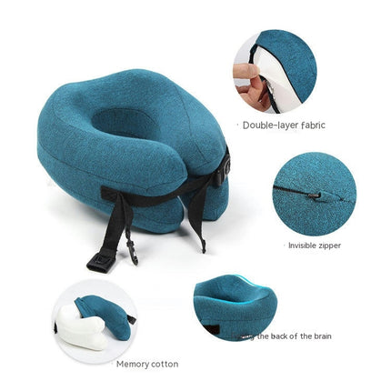 Travel Pillow - Memory Foam Neck Cushion - Flight Support Neck Pillow for Travel  Essentials