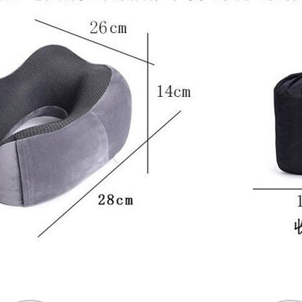 Travel Pillow, Memory Foam Neck Pillow and Head Support Soft Pillow with Side Storage Bags